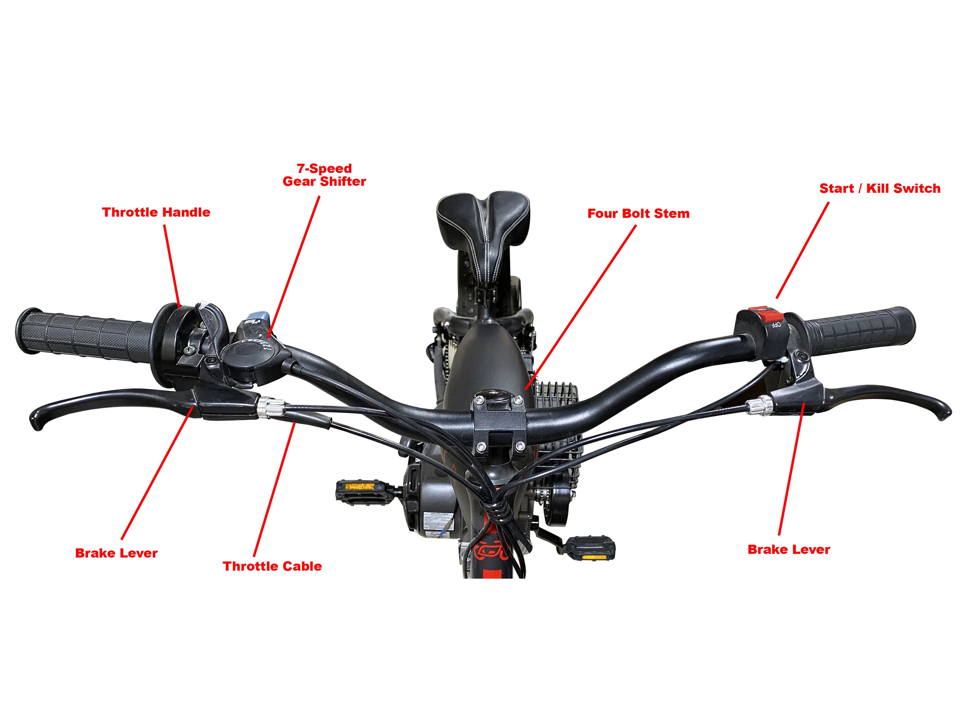 PHATMOTO™ Rover 2023 - 79cc Motorized Bicycle 7-Speed (Black) - Image 3