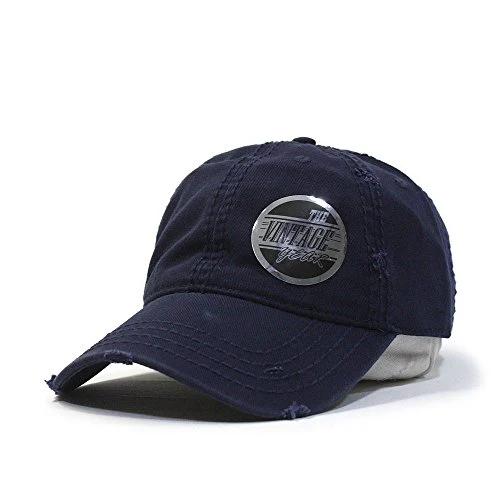 Plain Washed Cotton Twill Distressed with Heavy Stitching Low Profile Adjustable Baseball Cap - Image 7