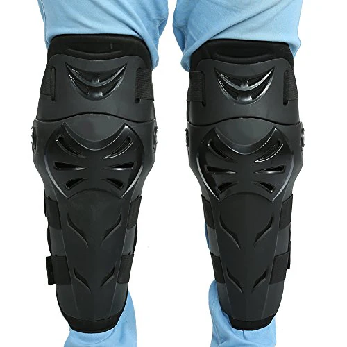 Qiilu 4Pcs Motorcycle Motocross Cycling Elbow Knee Pads Protector Guard Armors Wrist Protective Kneecap Knee Shin Brace Adult Set Black[Black] - Image 4