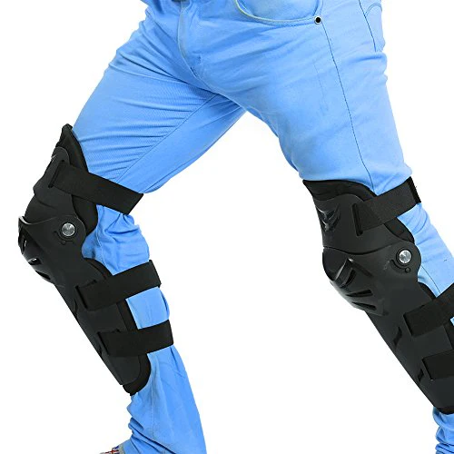 Qiilu 4Pcs Motorcycle Motocross Cycling Elbow Knee Pads Protector Guard Armors Wrist Protective Kneecap Knee Shin Brace Adult Set Black[Black] - Image 5