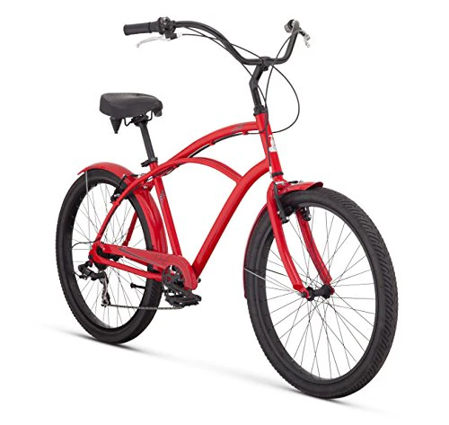 Raleigh Bikes Retroglide 7 Men’s Cruiser Bike, 26”/One Size, Red