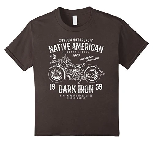 Retro  Vintage Native American Distressed Motorcycle Design - Image 3