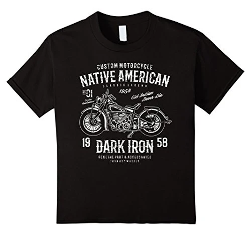 Retro  Vintage Native American Distressed Motorcycle Design - Image 4