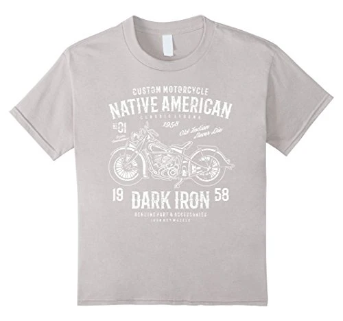 Retro  Vintage Native American Distressed Motorcycle Design - Image 5