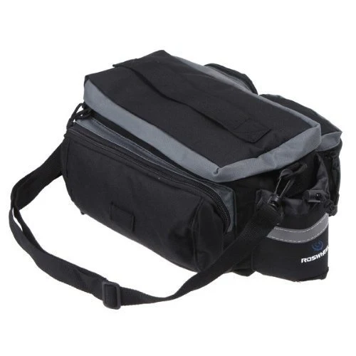 Runytek Bicycle Roswheel Rear Seat Trunk Bag Handbag Bag Pannier Black - Image 3