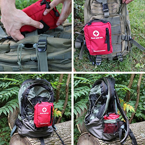 Small First Aid Kit for Hiking, Backpacking, Camping, Travel, Car & Cycling. With Waterproof Laminate Bags You Protect Your Supplies! Be Prepared For All Outdoor Adventures or at Home & Work - Image 5