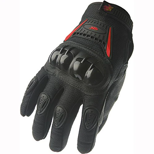 Street Bike Full Finger Motorcycle Gloves 09 (Large, black) - Image 4