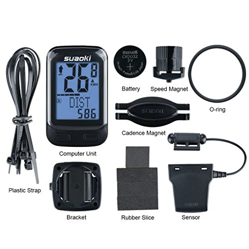 Suaoki Wireless 2.4GHz Transmission Bike Cycling Computer with Cadence Sensor Bicycle Speedometer Odometer Track Calories User A/B Backlight Water Resistant etc 22 Function - Image 4