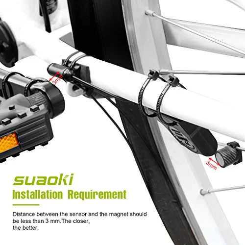 Suaoki Wireless 2.4GHz Transmission Bike Cycling Computer with Cadence Sensor Bicycle Speedometer Odometer Track Calories User A/B Backlight Water Resistant etc 22 Function - Image 6