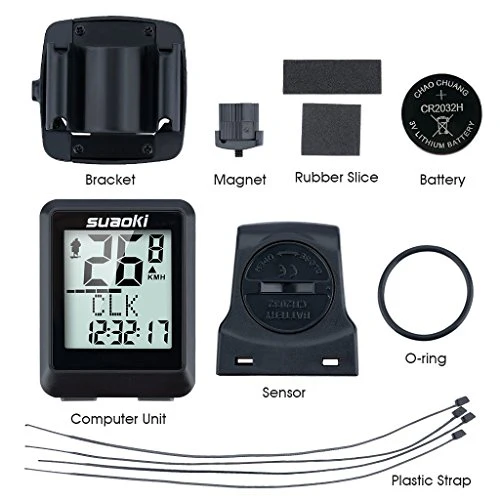 Suaoki Wireless Bike Computer Bicycle Speedometer Bike Odometer with LCD Backlight, 5 Language Displays, Auto Power On/Off Systems, Multi Function for Cycling - Image 3