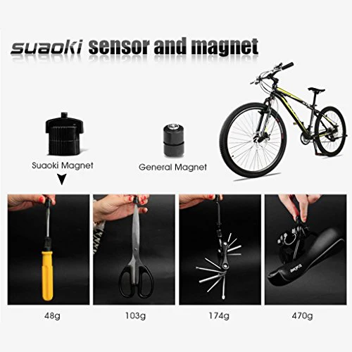 Suaoki Wireless Bike Computer Bicycle Speedometer Bike Odometer with LCD Backlight, 5 Language Displays, Auto Power On/Off Systems, Multi Function for Cycling - Image 5