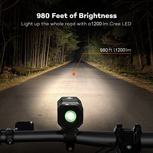 Super Bright Bike Light USB Rechargeable, Te-Rich 1200 Lumens Waterproof Road / Mountain Bicycle Headlight and LED Taillight Set with 4400 mAh Battery - Image 5