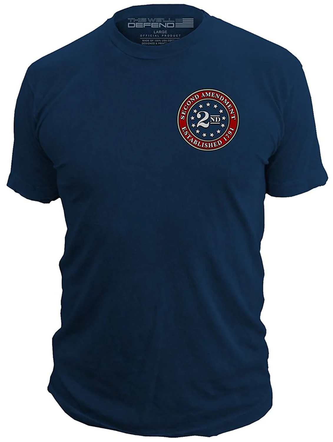 This Well Defend 2nd Amendment Brand - Seal Of 1791 - Vintage Mens T-Shirt American Flag Second 2A Made Of USA Cotton - Image 2