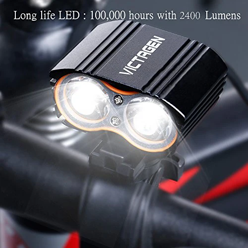 Victagen Bike Front Light,Super Bright Waterproof Bicycle Headlight,USB Rechargeable 2400 Lumens Road Bike Headlamp With Tail Light,Easy To Install LED Flashlight for Cycling,Commuting,Riding - Image 6