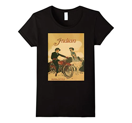 Vintage poster - Indian Motorcycles Retro T-Shirt - Image 3