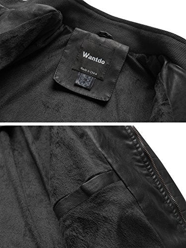 Wantdo Men's Vintage Stand Collar Motorcycle Leather Jacket - Image 4