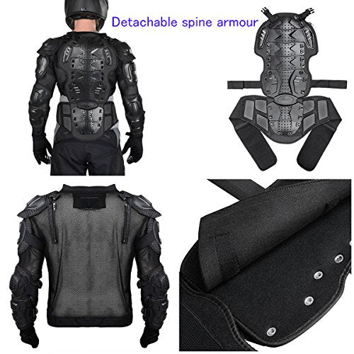 Webetop Mens Mesh Motorcycle Protective Jacket With Armor Full Body Spine Chest Shoulder Arm Protector Gear for Motorbike Motorcross Racing MTB Black M - Image 3