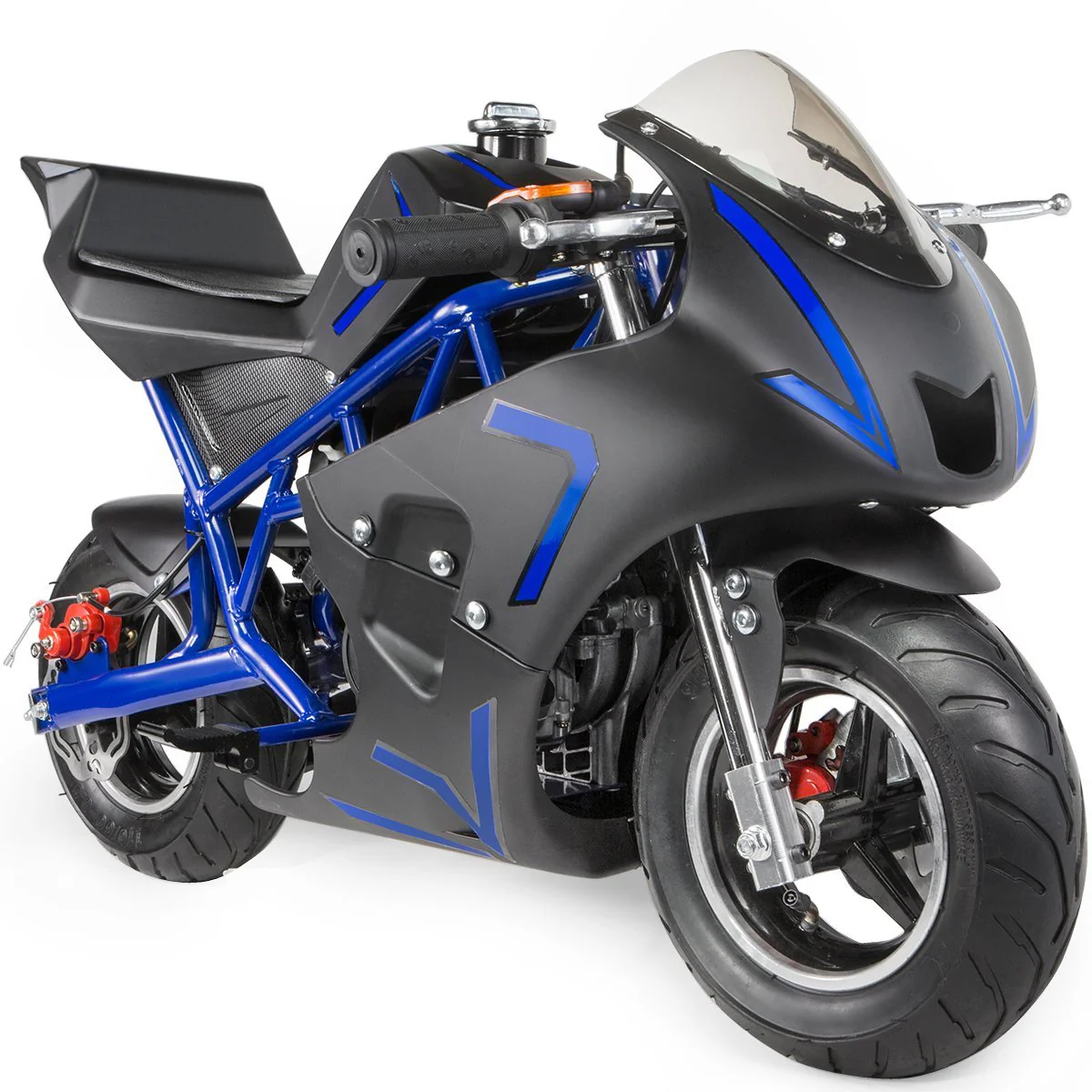 XtremepowerUS 40CC 4-Stroke Gas Power Mini Pocket Motorcycle Ride-on, Blue/Black, EPA Certificated - Image 3