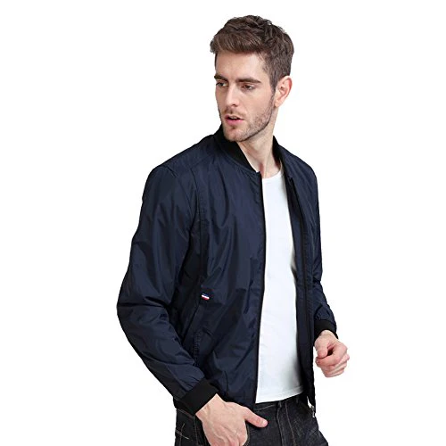 YIDI Men's Casual Classic Slim Bike Motorcycle Coat Outwear Long Sleeve waterproof Bomber Jacket - Image 5