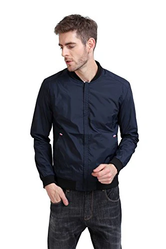 YIDI Men's Casual Classic Slim Bike Motorcycle Coat Outwear Long Sleeve waterproof Bomber Jacket - Image 6