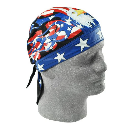 ZANheadgear 100% Cotton Road Hog Flydanna Bandanna, Wavy American Flag - Image 16
